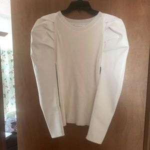 Off White Long Sleeve Puff Shoulder Sweater Shirt NY & Co. Size Medium